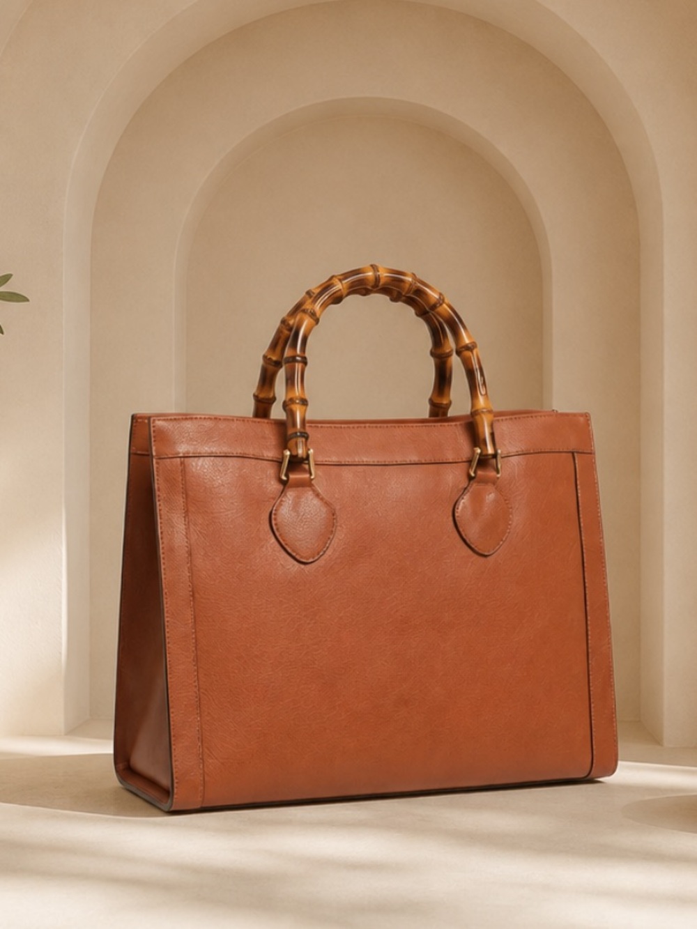 Gucci  Diana Leather Satchel with Bamboo Handles.
